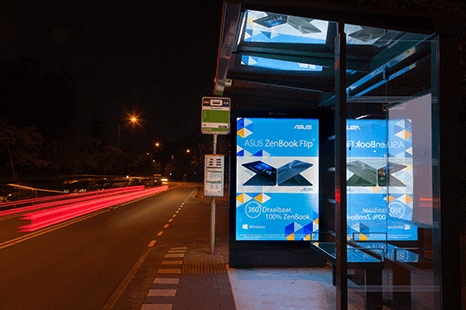 LED sign tube application for bus stop billboard