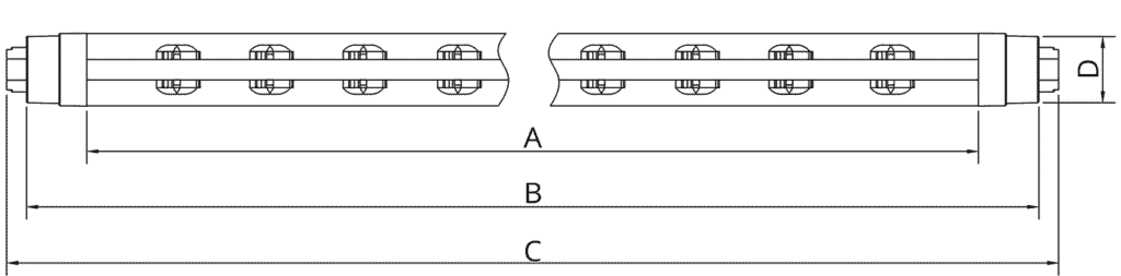 Sign tube dimensions description