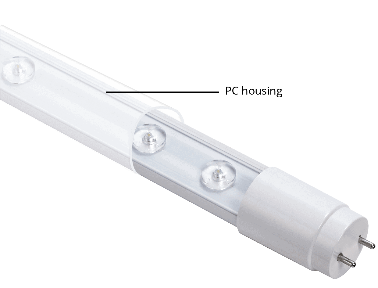 Economical LED sign tube detail_PC housing