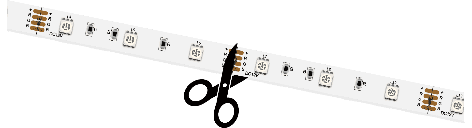RGB LED strip cuttable