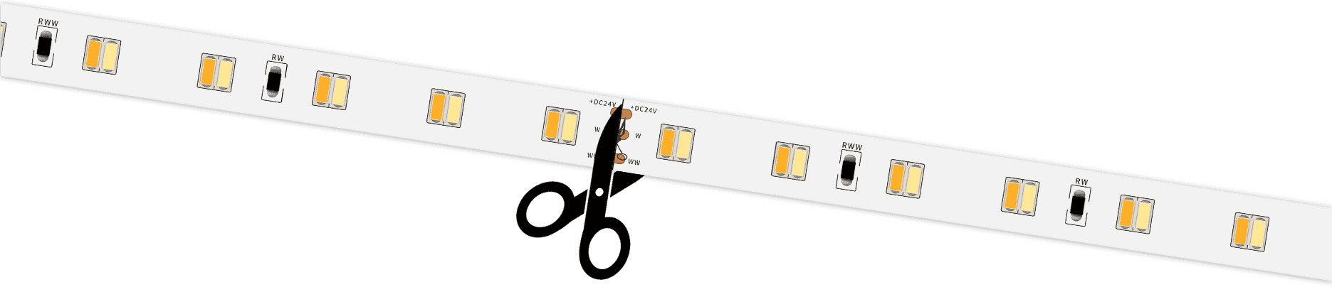 CCT LED strip cuttable
