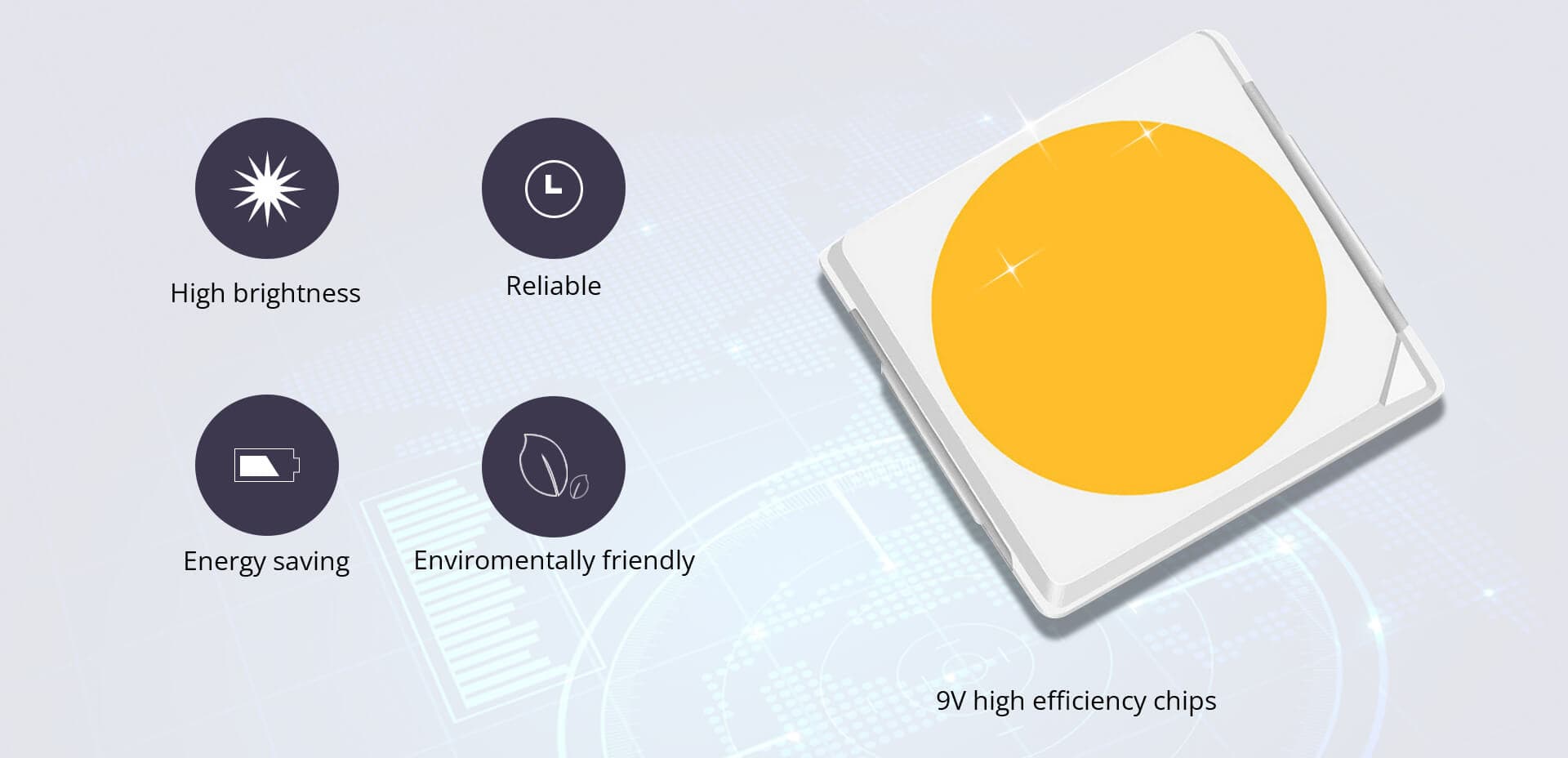 SMD3030 9V High Efficiency Chips