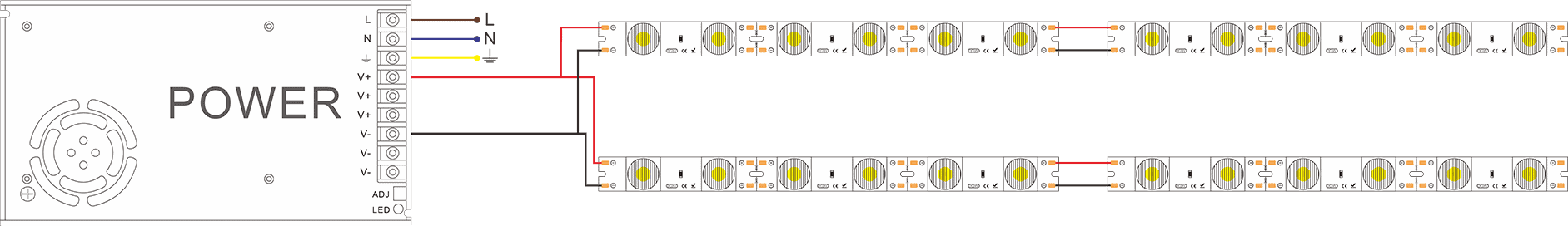 Side Edge LED Rigid Bar - ROW24E018C_Wiring Diagram