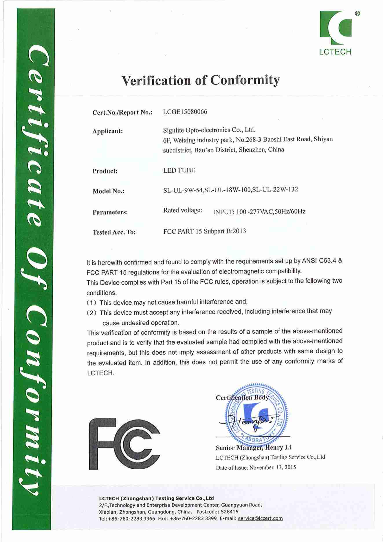 FCC-LED Tube