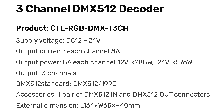 3 Channel DMX512 Decoder1 1