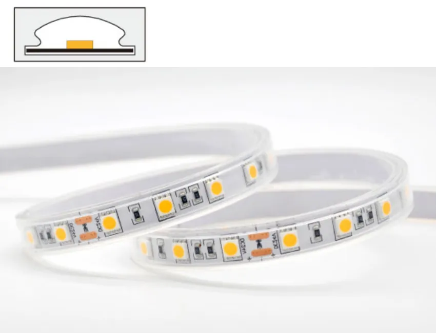 IP67 Hollow Silicone Extrusion to led strip light