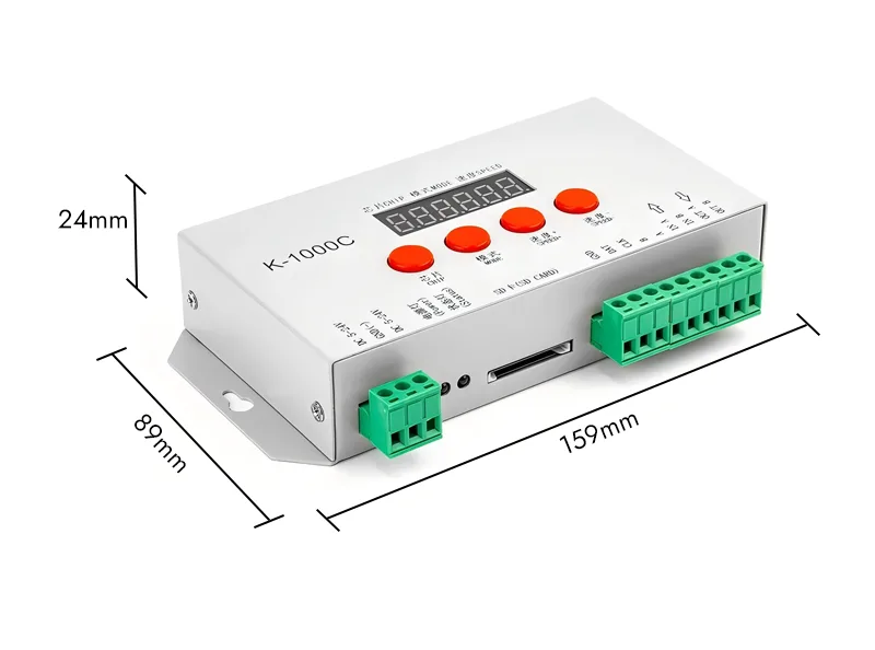 K-1000C DMX Programmable LED Controller Dimension