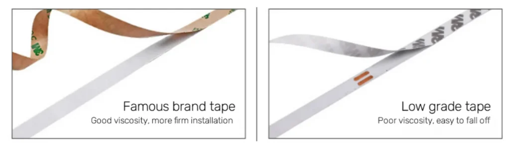 Famous brand tape vs Low grade tape