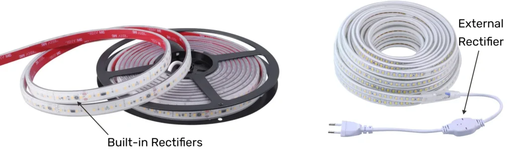 High Voltage LED Strip Lights Built in Rectifiers VS External Rectifier