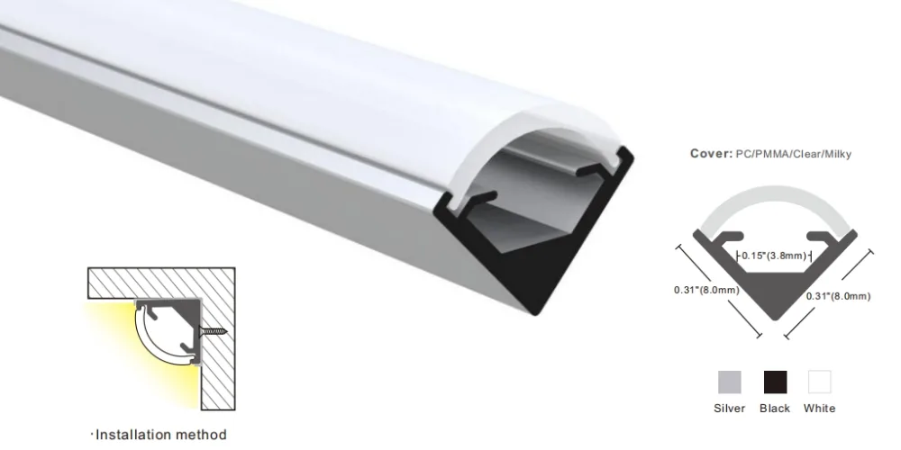 Mini corner aluminum profile CN0812A