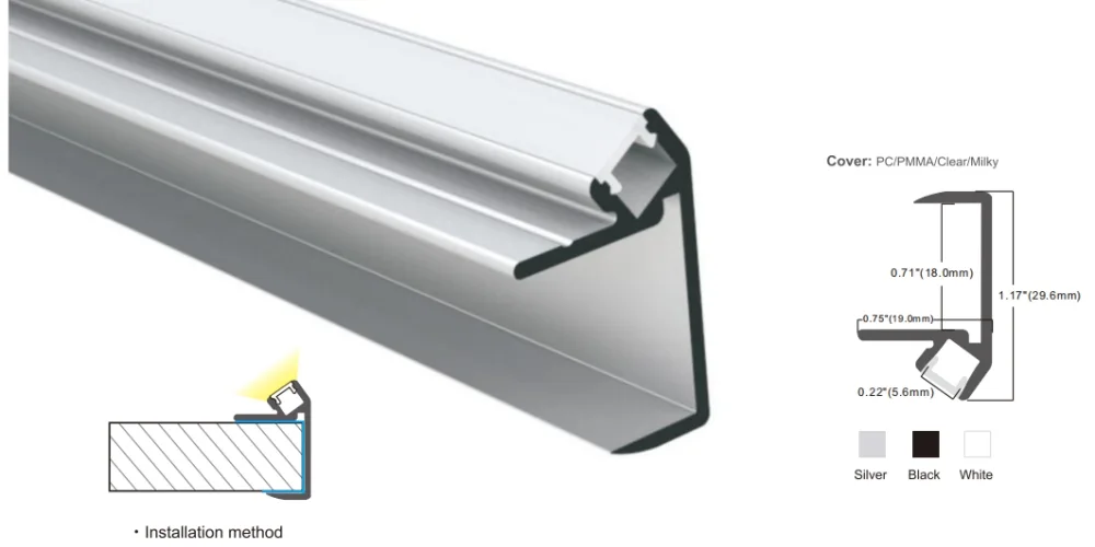 Mini corner aluminum profile CN1930A