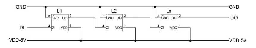 WS2812B Application circuit diagram