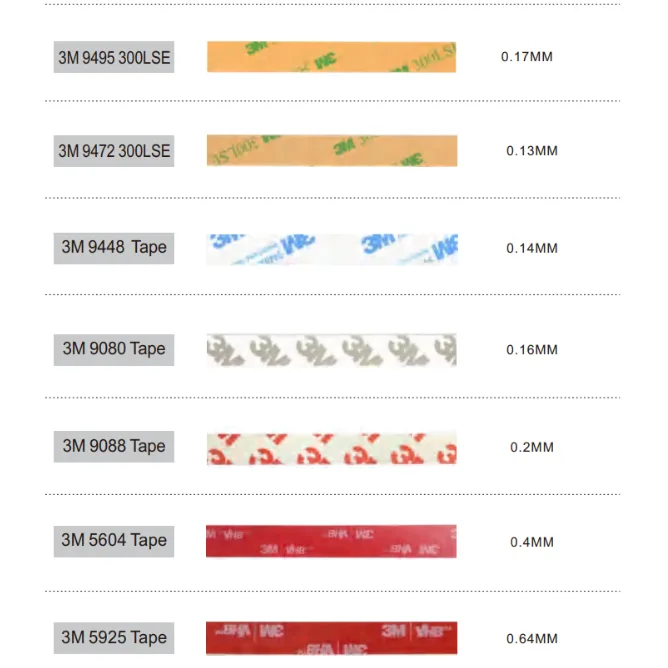 types of double sided tape