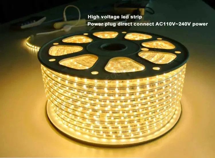 High voltage led strip power plug direct connect AC110v 240v power