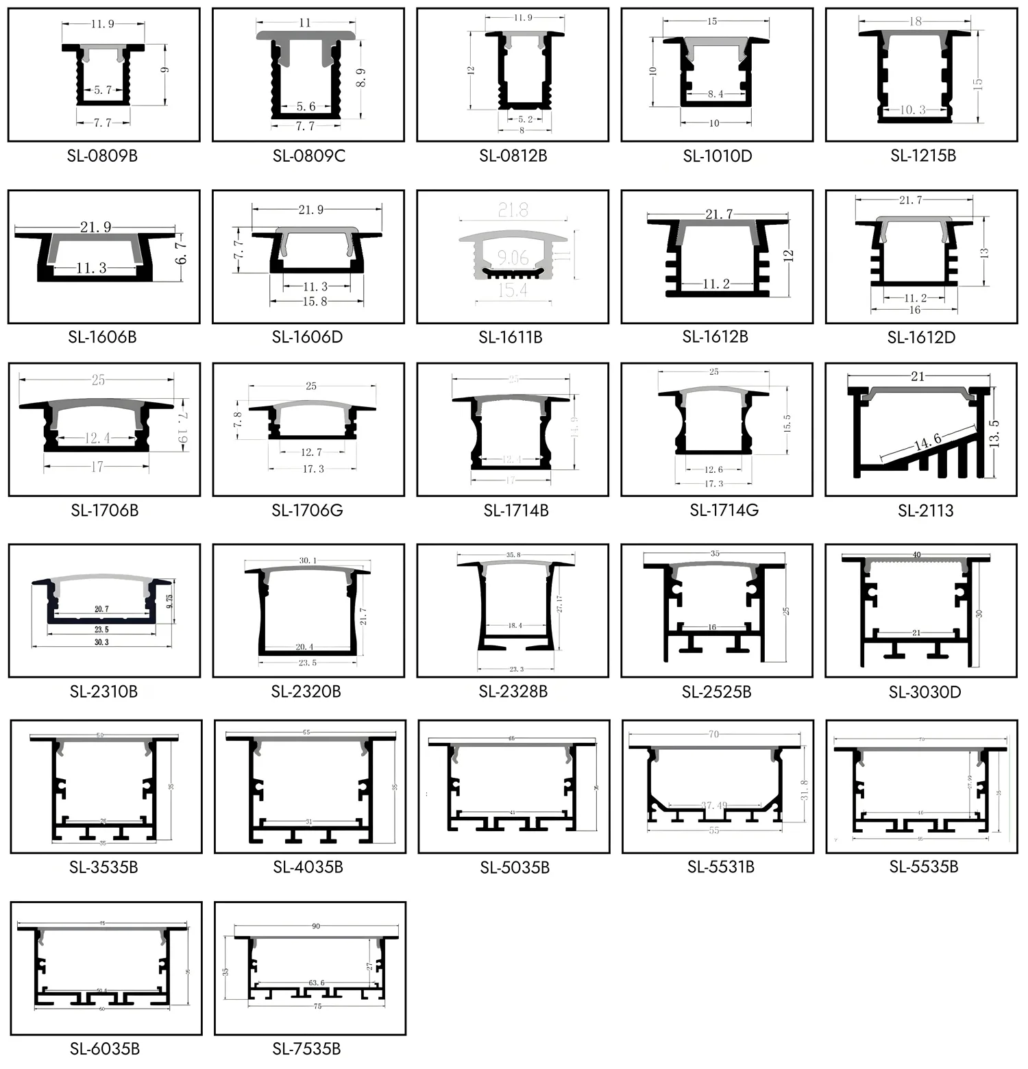 Recessed LED Aluminum Profile