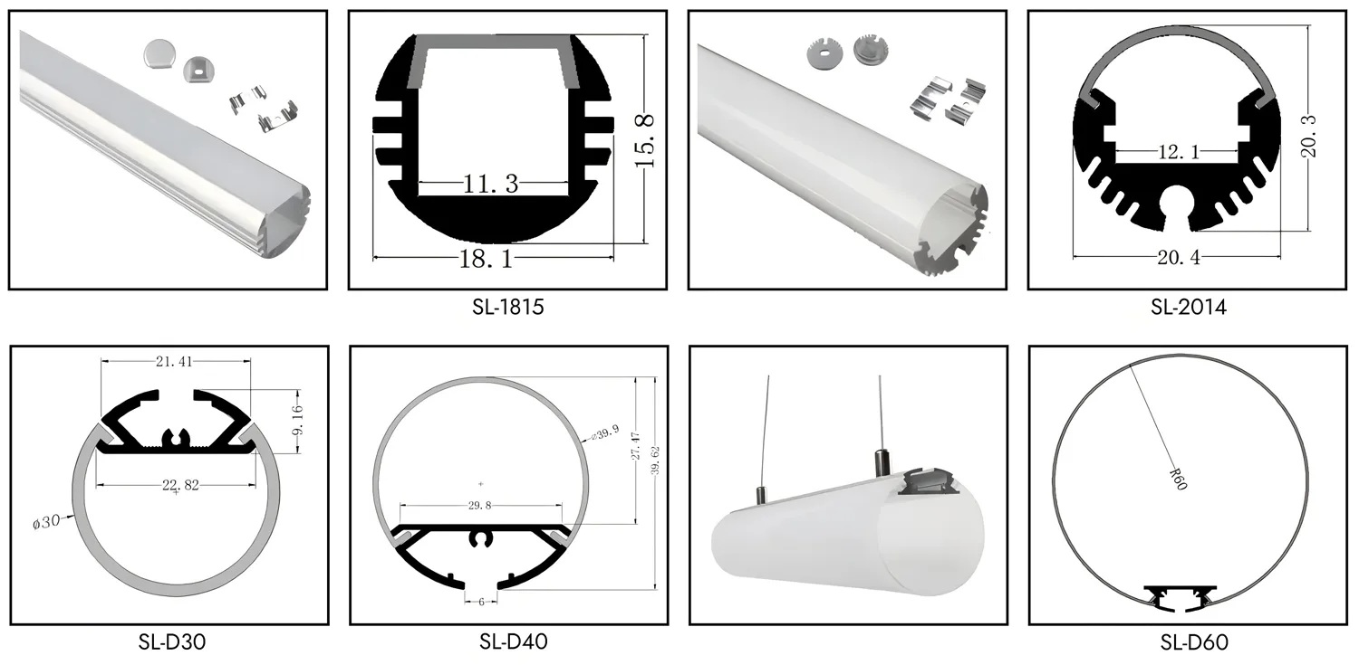 Tubular Series LED Aluminum Profiles