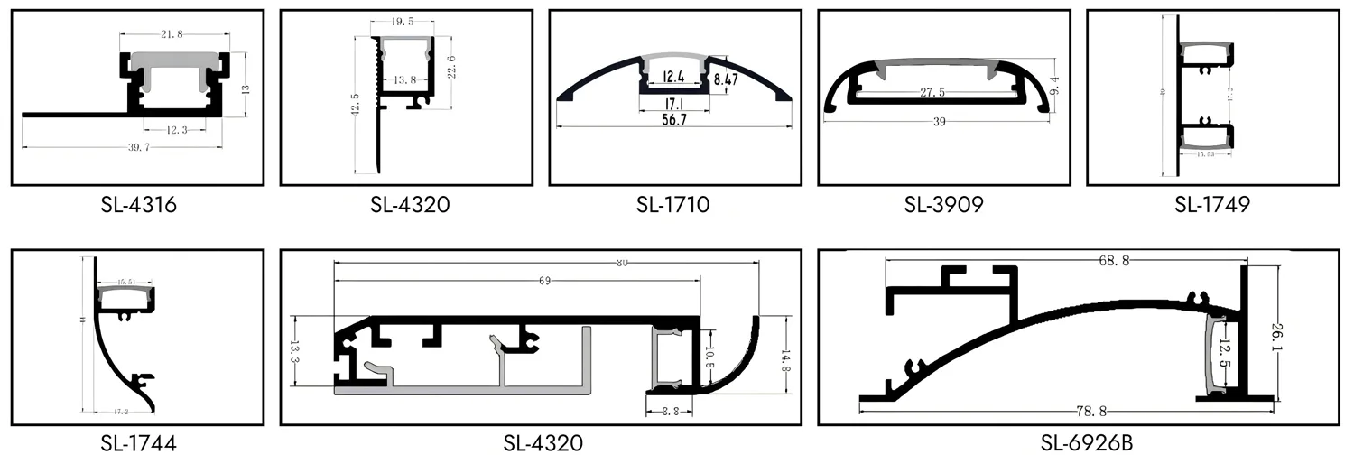 Wall Mounted LED Aluminum Profiles