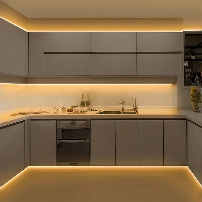 Application of Corner Aluminum Profiles Kitchen Under Cabinet Lighting