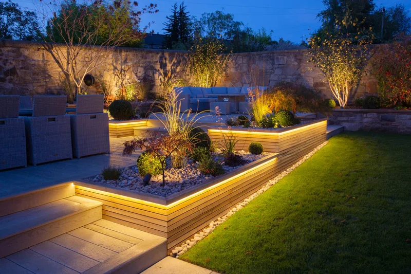 Application of Corner Aluminum Profiles Landscape Lighting