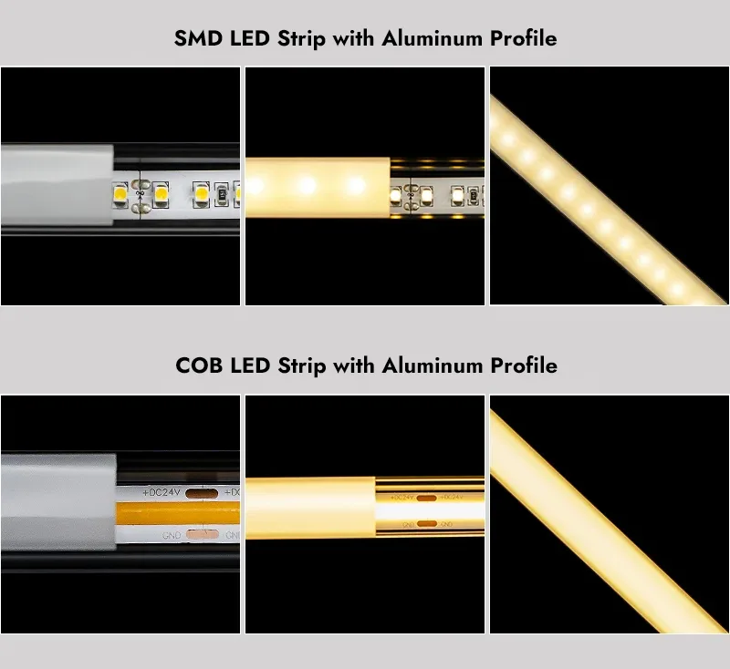 LED Aluminum Profiles VS COB LED Strips VS SMD LED Strips