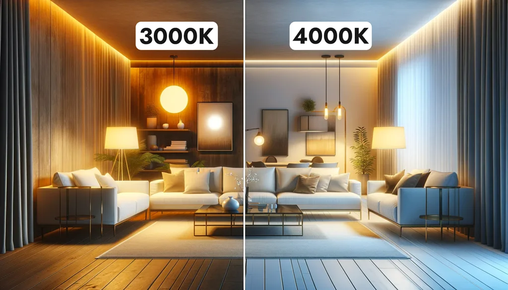 Illuminazione LED-Colore-Temperatura-Comparazione-3000K-vs.-4000K