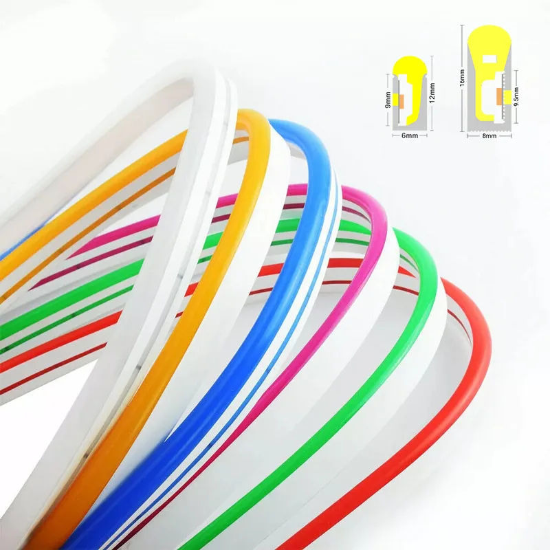 Side Bend 6x12mm 8x16mm Silicone LED Flex Neon Strip 120LEDs DC12V 2.5cm Cuttable_01