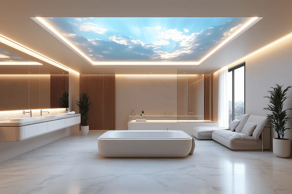 Stretched ceilings for bathrooms