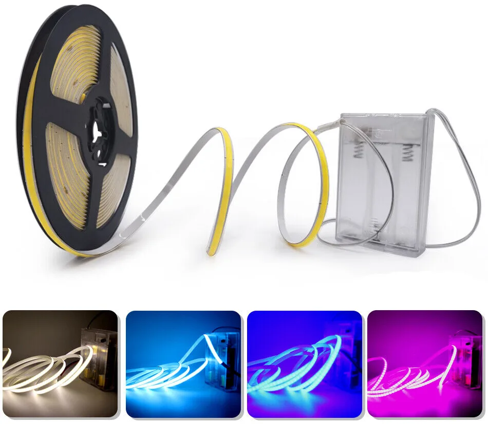 Use portable batteries connect led strip light