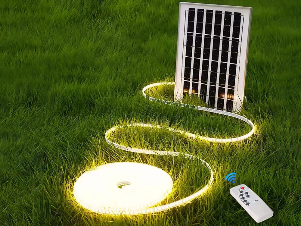 Use solar panels connect led strip light