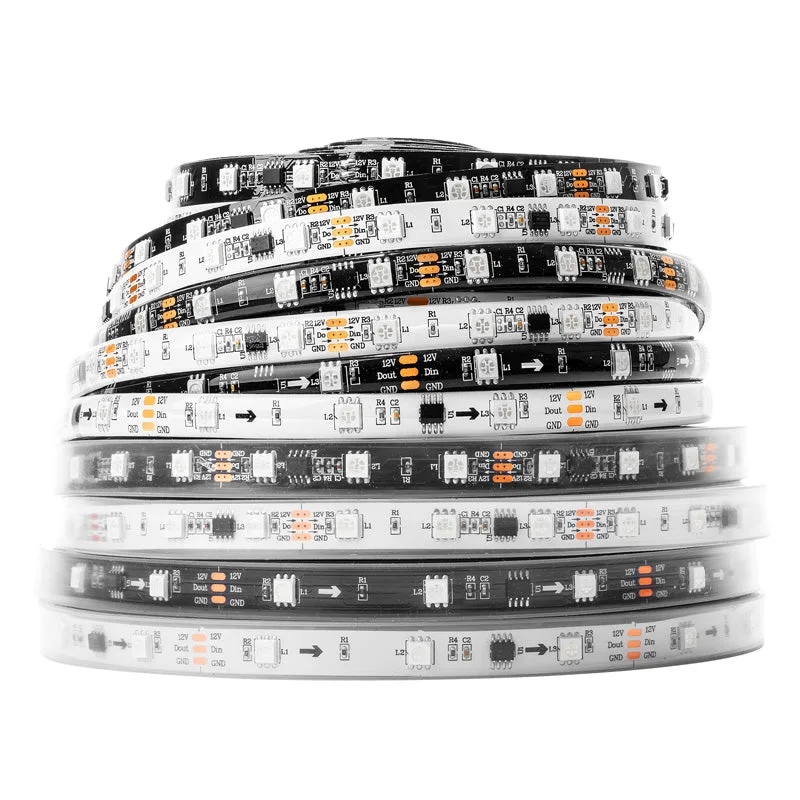 WS2811 DC12V RGB IC LED Strip Addressable Chasing Effect 30,48,60,96,144 LED per Meter_01