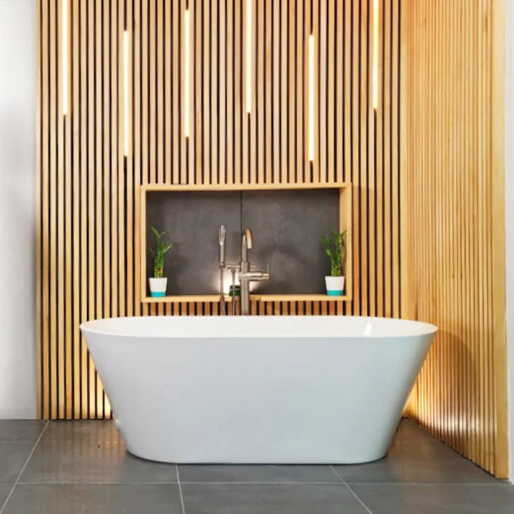 LED Lighting for Wood Panel Walls Bathroom