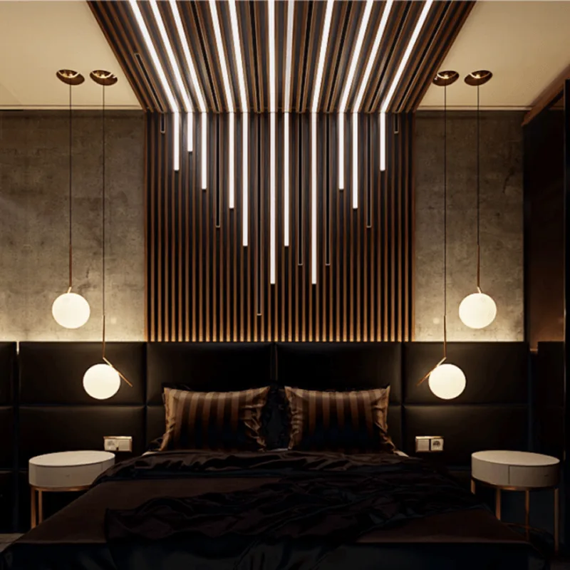 LED Lighting for Wood Panel Walls Bedroom