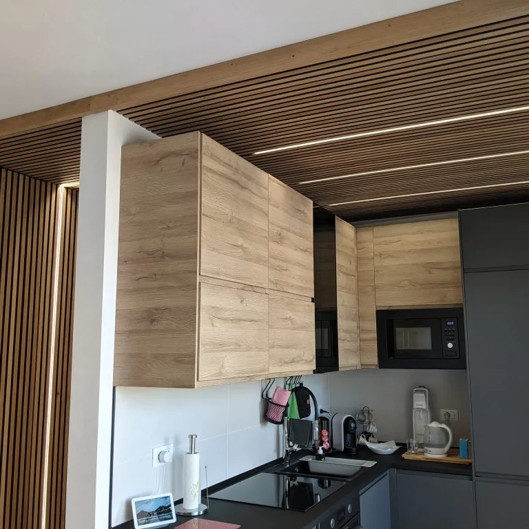 LED Lighting for Wood Panel Walls Kitchen