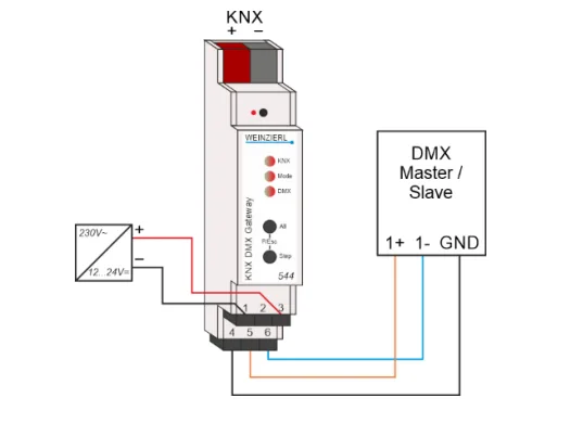 KNX DMX Gateway 544 Wiring Diagram