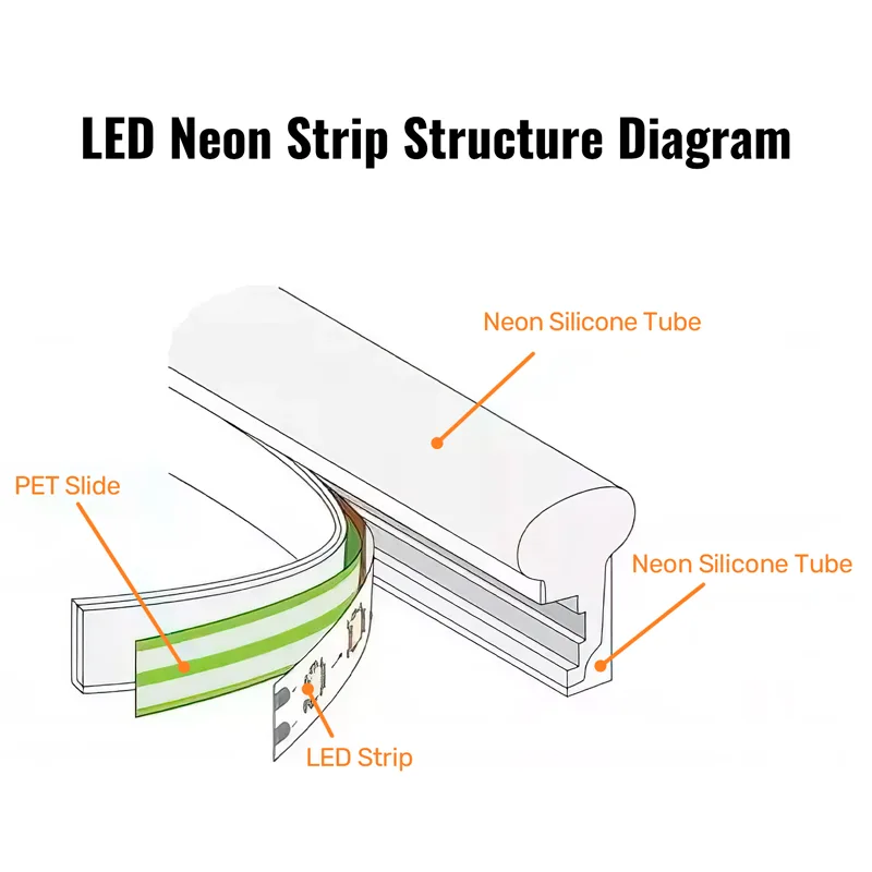Diagrama de estructura de la tira de neón LED