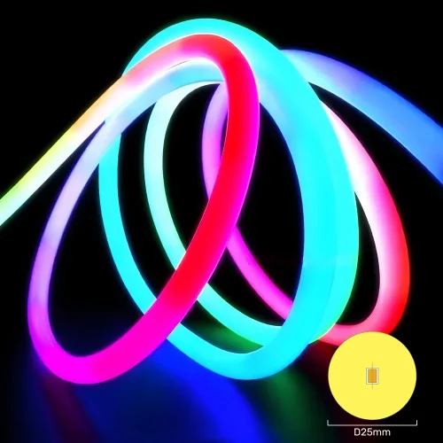 360° Round C25 RGB Flex LED Neon Rope Light